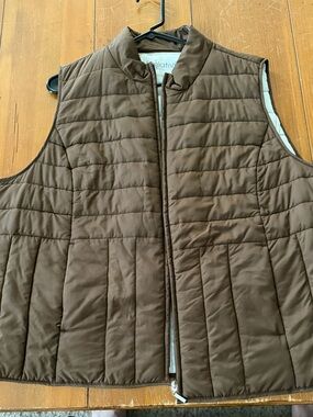 Relativity Brown Quilted Sleeveless Vest